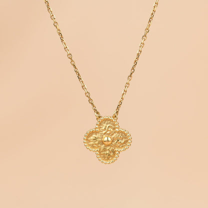 [NOBLE AURA]CLOVER 15MM  BRONZING NECKLACE