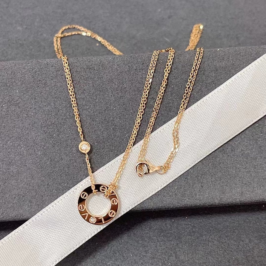 [NOBLE AURA]LOVE NECKLACE 16MM 2 DIAMONDS