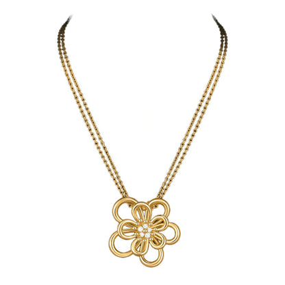 [NOBLE AURA]FLOWERLACE NECKLACE 5 DIAMONDS
