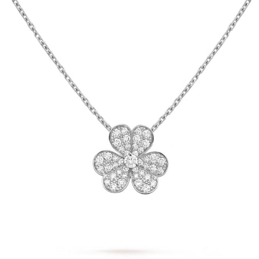 [NOBLE AURA]CLOVER DIAMOND NECKLACE SILVER