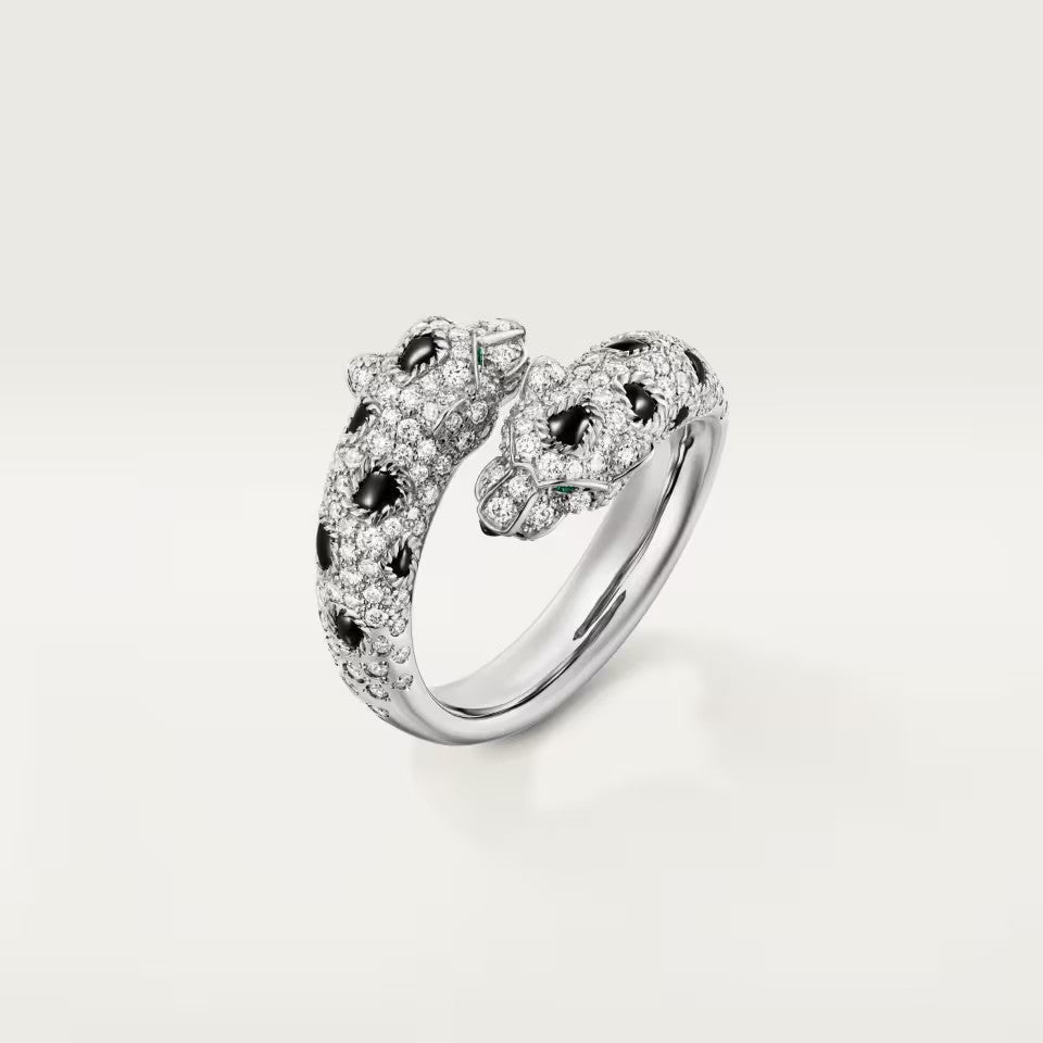 [NOBLE AURA] PANTHERE DOUBLE HEADED FULL DIAMOND  RING