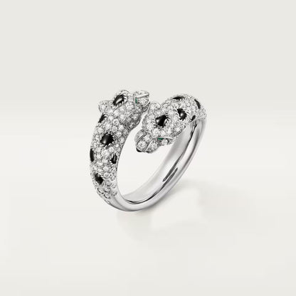 [NOBLE AURA] PANTHERE DOUBLE HEADED FULL DIAMOND  RING