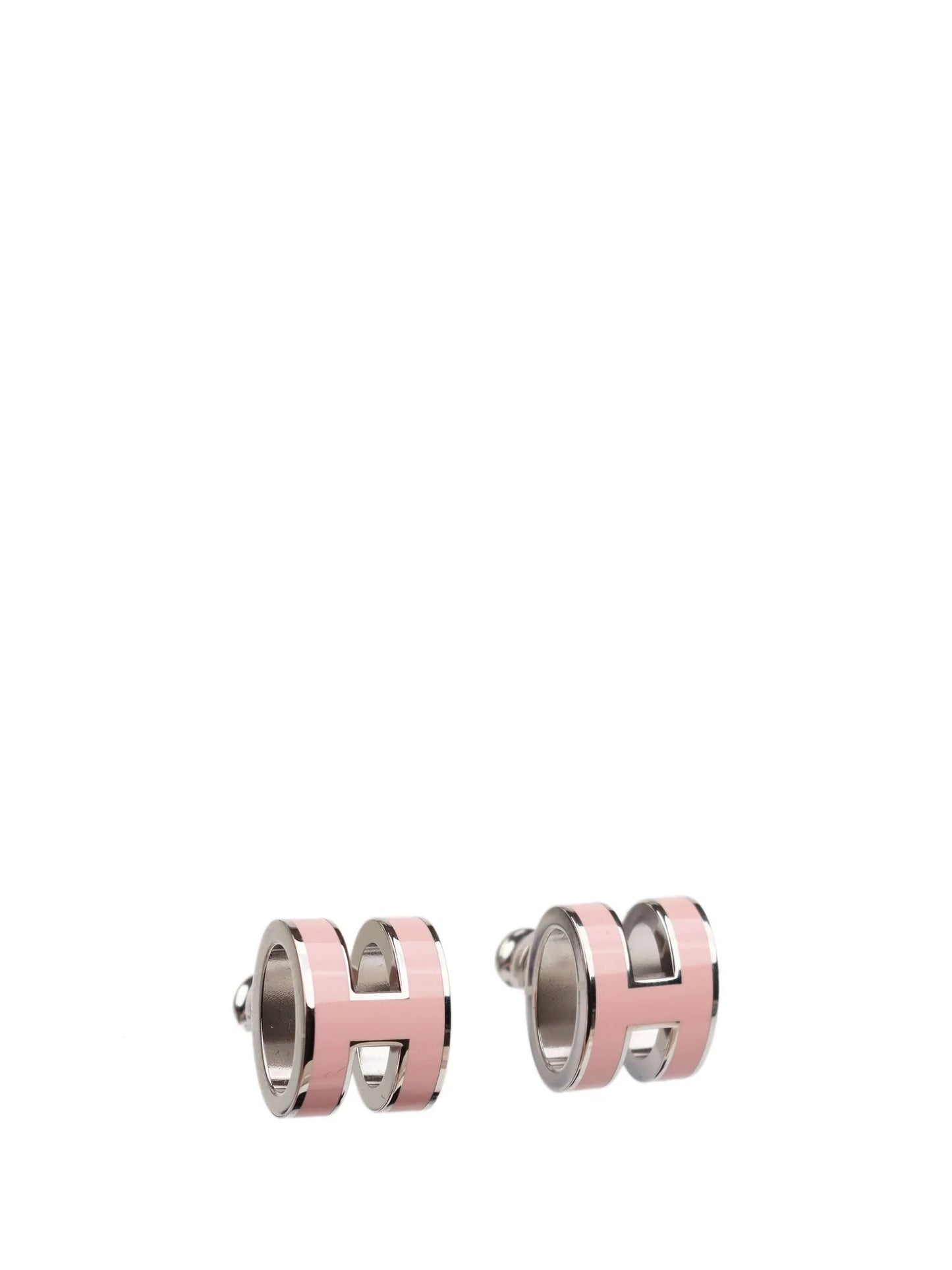 [NOBLE AURA]MINI POP H SILVER EARRINGS PINK