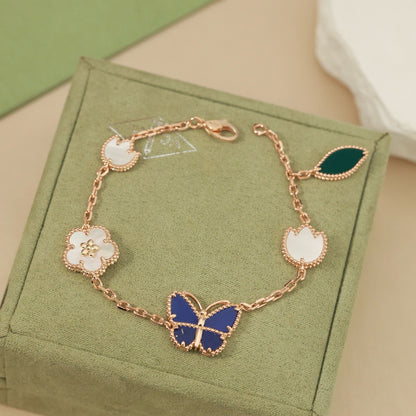 [NOBLE AURA] LUCKY SPRING BUTTERFLY 5 MOTIF BRACELET
