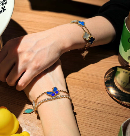 [NOBLE AURA] LUCKY SPRING BUTTERFLY 5 MOTIF BRACELET