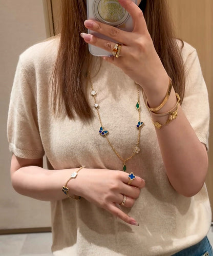 [NOBLE AURA] LUCKY SPRING BUTTERFLY 15 FLOWER NECKLACE