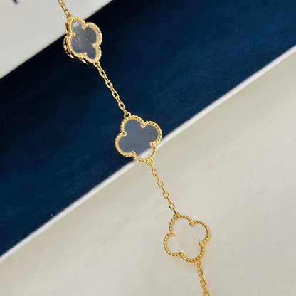 [NOBLE AURA]CLOVER 5 MOTIF ROCK CRYSTAL BRACELET