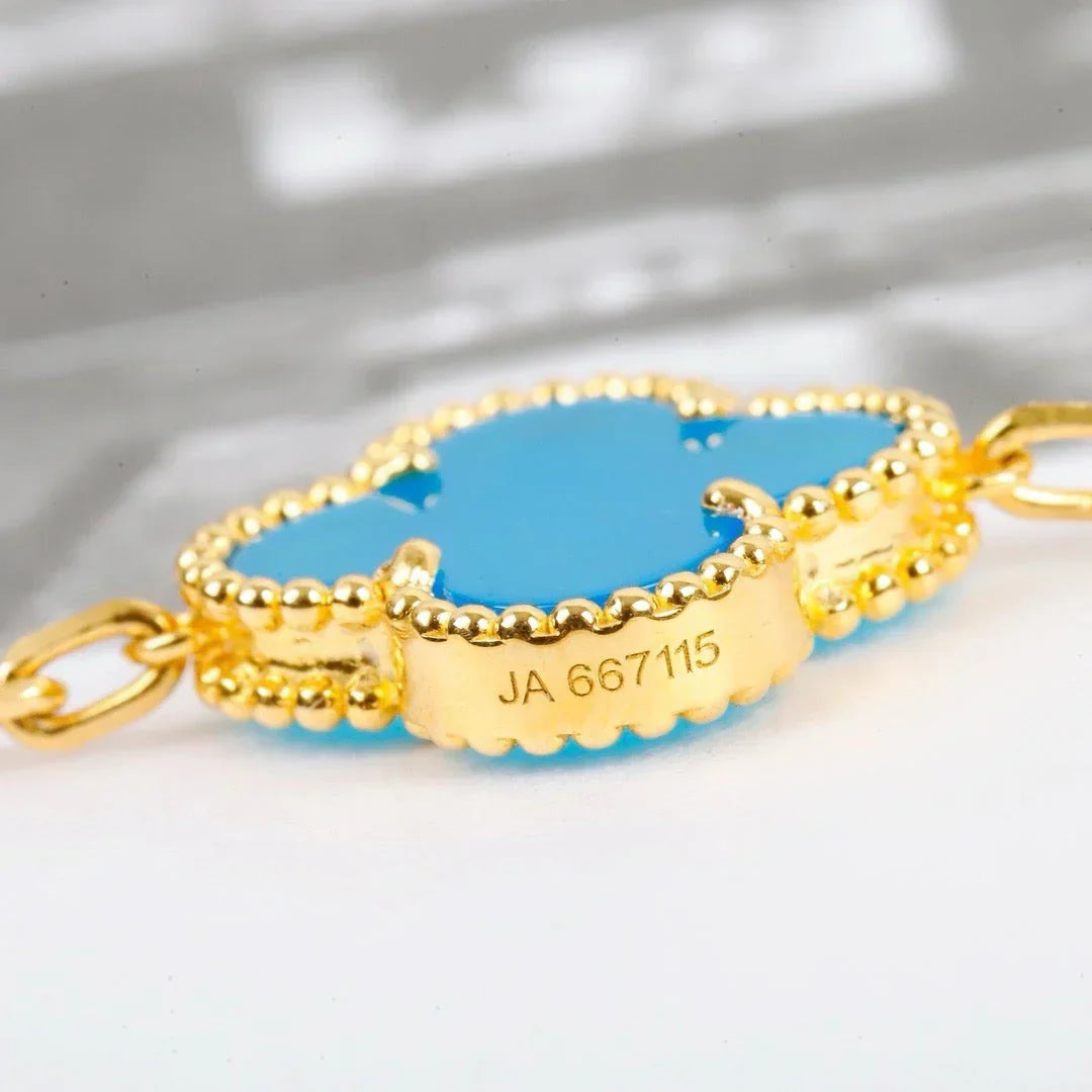 [NOBLE AURA] CLOVER 5 MOTIF TURQUOISE BRACELET COLLECTION