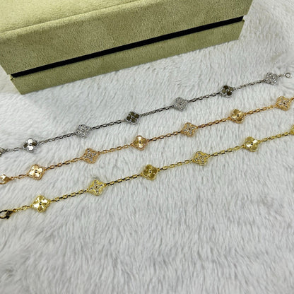 [NOBLE AURA]CLOVER 6 MOTIF DIAMOND LASER BRACELET