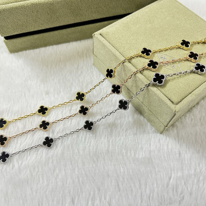 [NOBLE AURA]CLOVER 6 MOTIF  ONYXS BRACELET