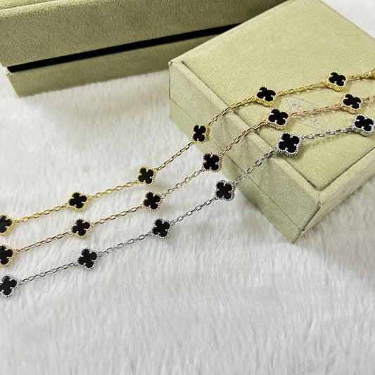 [NOBLE AURA]CLOVER 6 MOTIF  ONYXS BRACELET