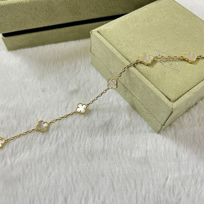 [NOBLE AURA]CLOVER 6 MOTIF WHITE MOP BRACELET