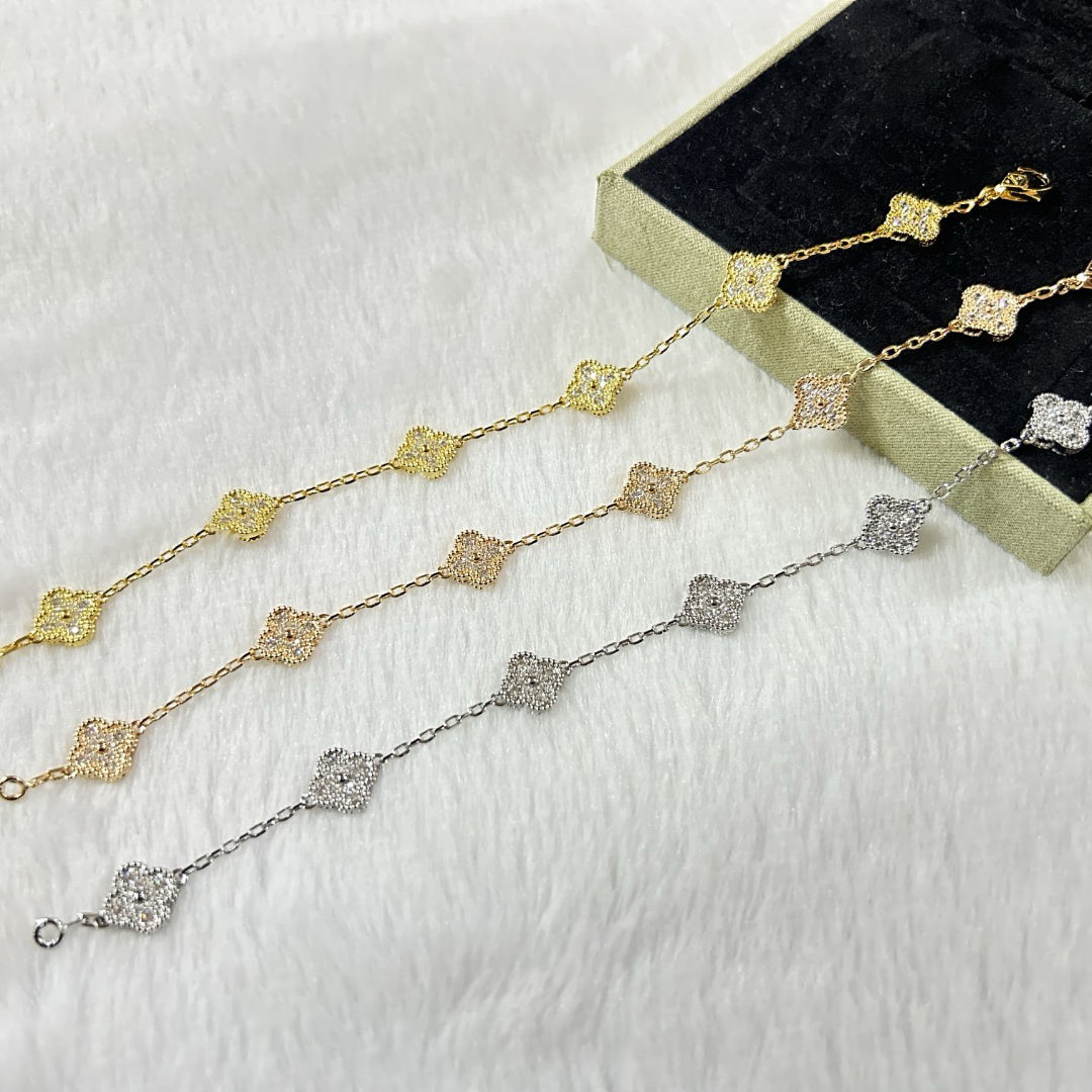 [NOBLE AURA]CLOVER 6 MOTIF DIAMOND BRACELET