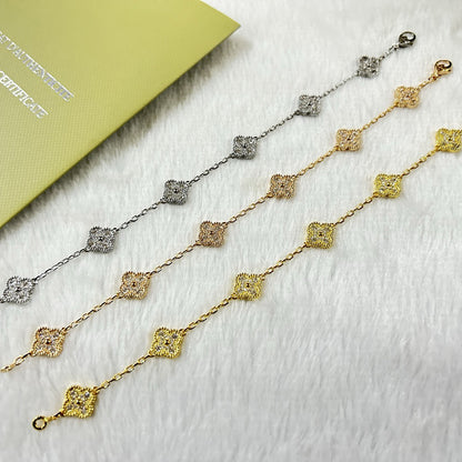 [NOBLE AURA]CLOVER 6 MOTIF DIAMOND BRACELET