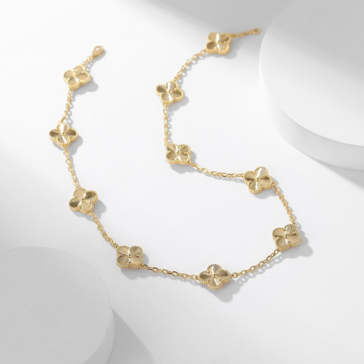 [NOBLE AURA]CLOVER 10 MOTIFS LASER NECKLACE
