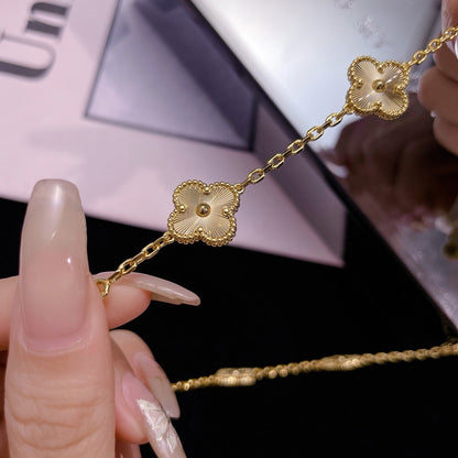 [NOBLE AURA]CLOVER 10 MOTIFS LASER NECKLACE