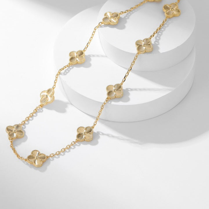 [NOBLE AURA]CLOVER 10 MOTIFS LASER NECKLACE