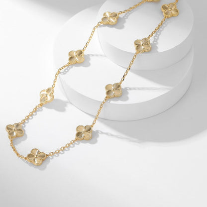 [NOBLE AURA]CLOVER 10 MOTIFS LASER NECKLACE