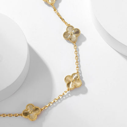 [NOBLE AURA]CLOVER 10 MOTIFS LASER NECKLACE