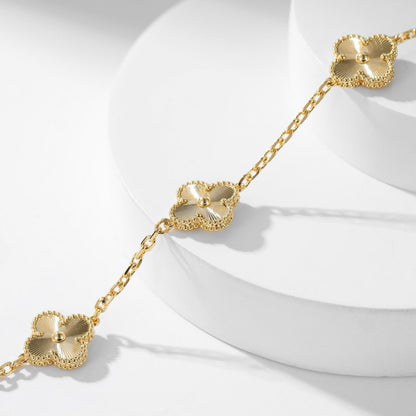 [NOBLE AURA]CLOVER 10 MOTIFS LASER NECKLACE