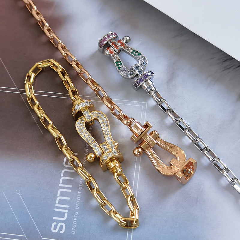 [NOBLE AURA]FORCE LARGE HORSESHOE CLASP  METAL BRACELET