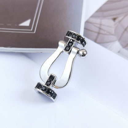 [NOBLE AURA]FORCE LARGE HORSESHOE BLACK DIAMOND BRACELET SILVER