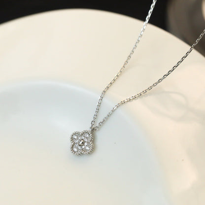 [NOBLE AURA]CLOVER MINI 9.5MM PENDANT DIAMOND NECKLACE