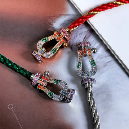 [NOBLE AURA]FORC LARGE HORSESHOE  COLORED DIAMOND BRACELET SILVER