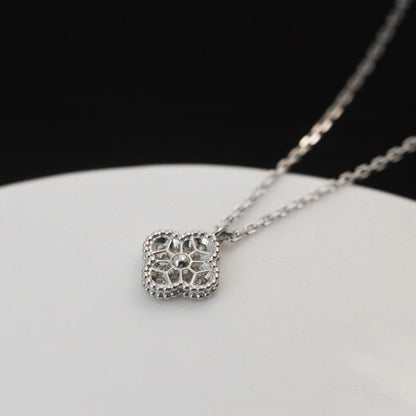 [NOBLE AURA]CLOVER MINI 9.5MM PENDANT DIAMOND NECKLACE