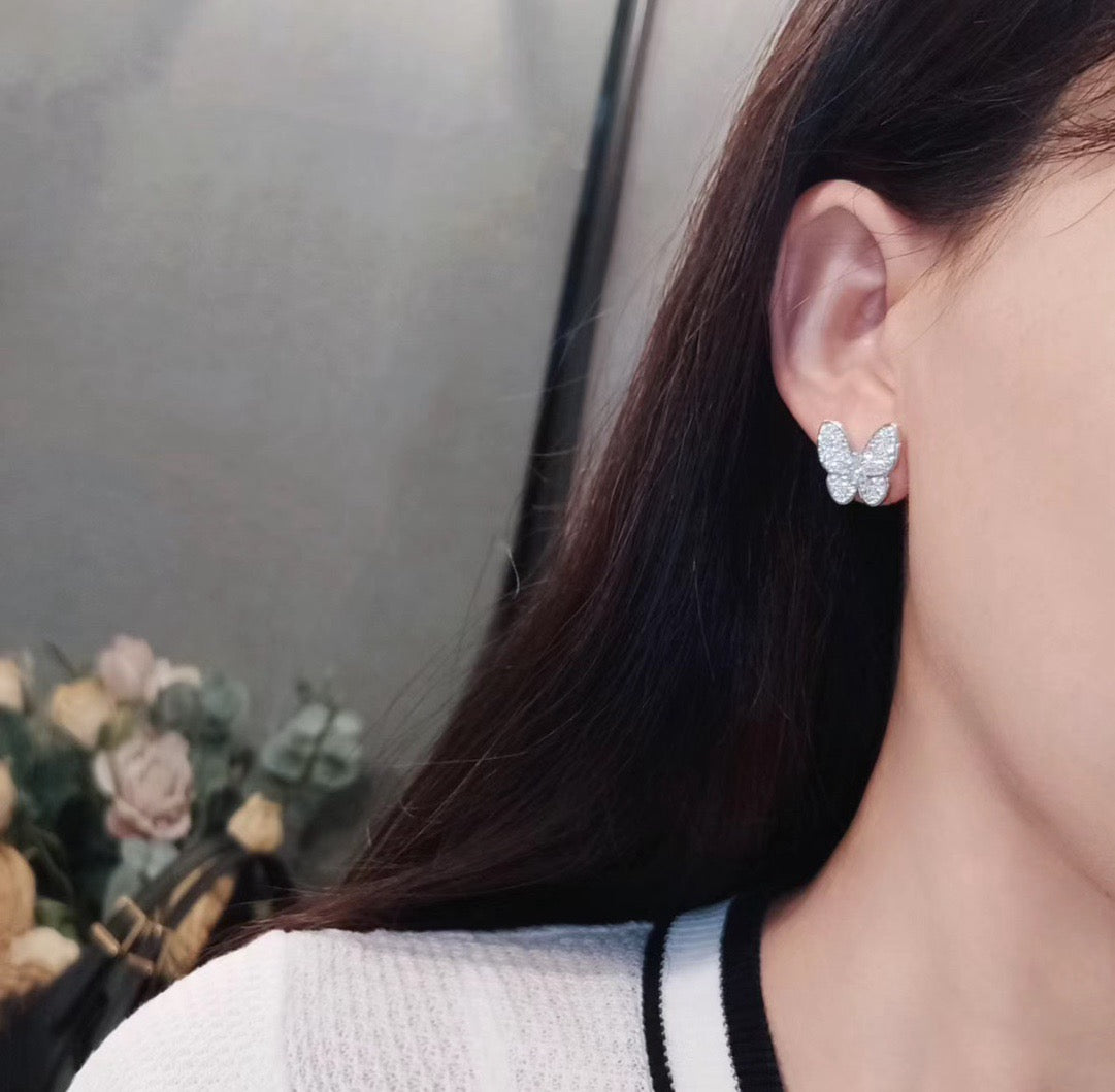 [NOBLE AURA]BUTTERFLY ALL DIAMOND EARRINGS