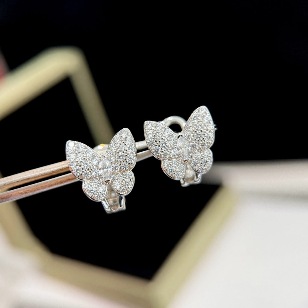 [NOBLE AURA]BUTTERFLY ALL DIAMOND EARRINGS