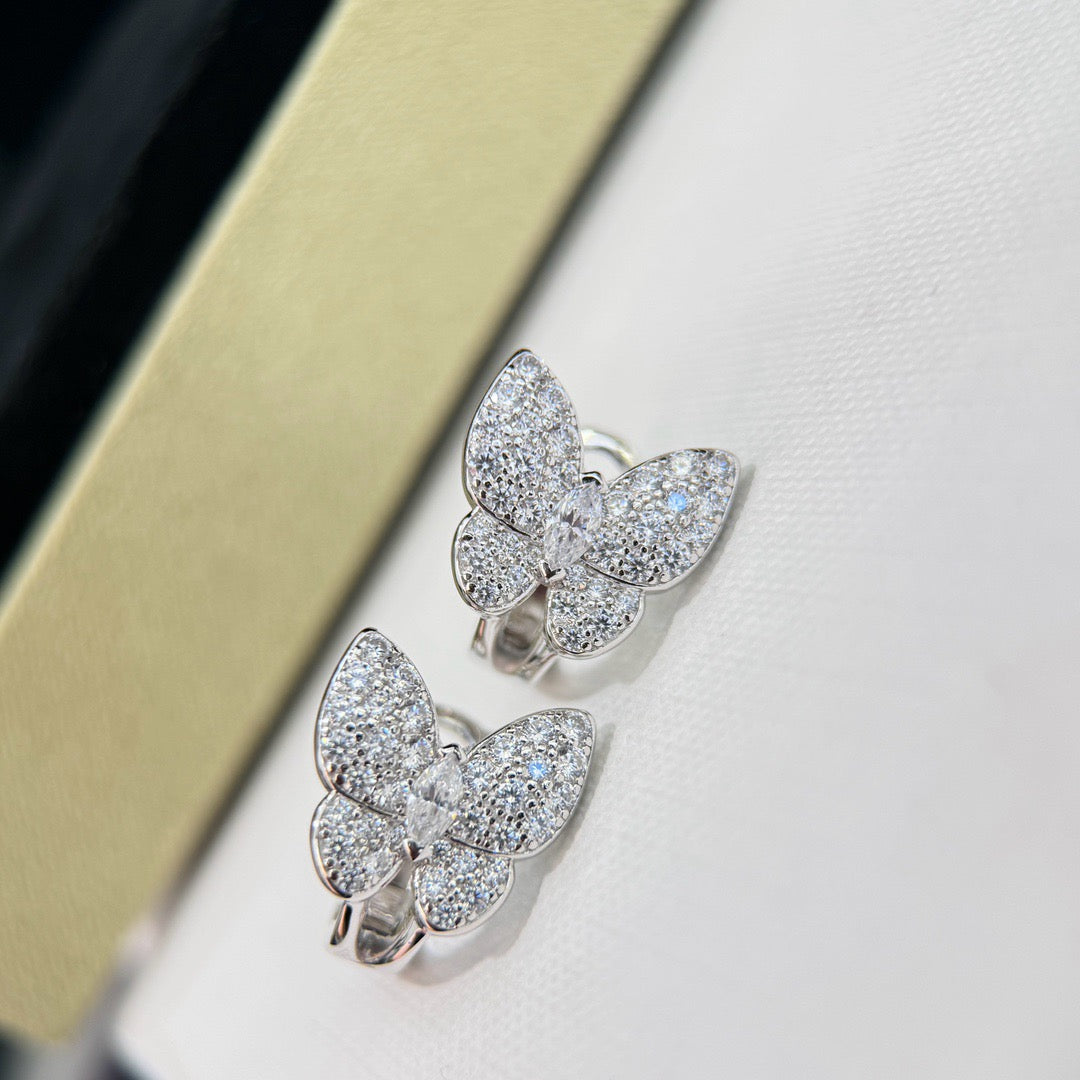 [NOBLE AURA]BUTTERFLY ALL DIAMOND EARRINGS