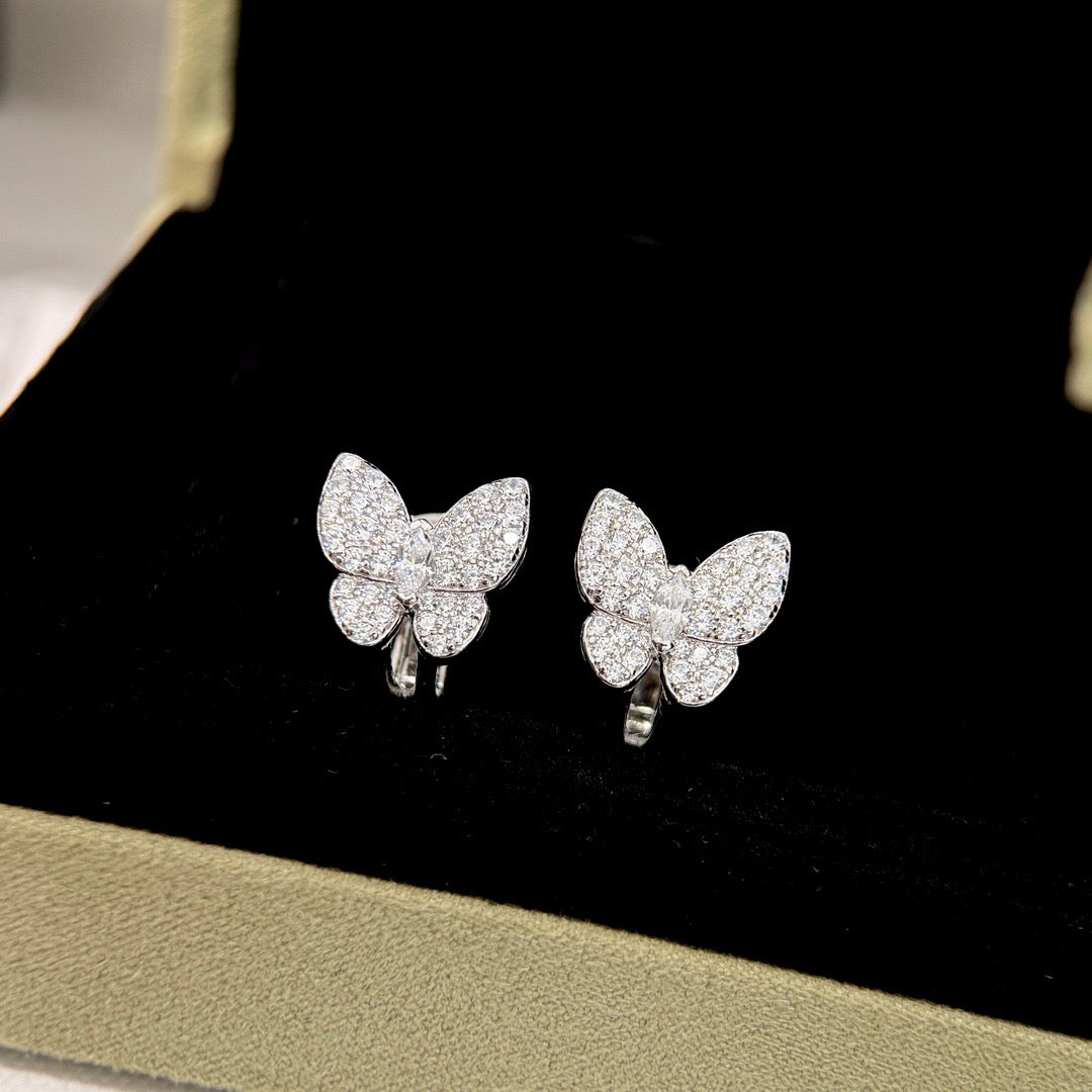 [NOBLE AURA]BUTTERFLY ALL DIAMOND EARRINGS