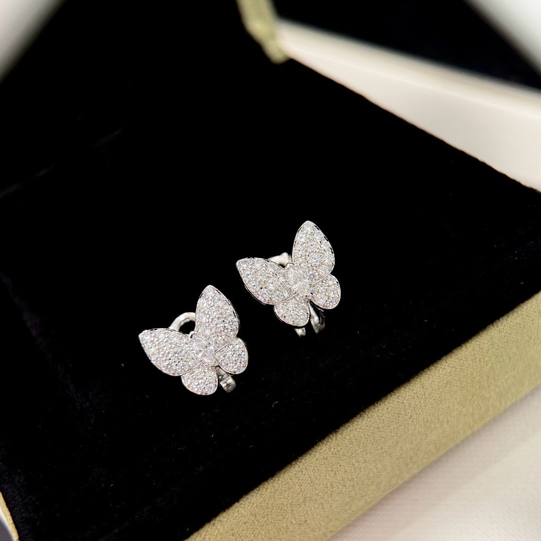 [NOBLE AURA]BUTTERFLY ALL DIAMOND EARRINGS