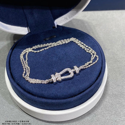 [NOBLE AURA]FORCE SMALL HORSESHOE  DIAMOND CHAIN ROPE BRACELET
