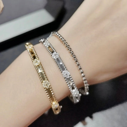 [NOBLE AURA]CLOVER BRACELET 4MM DIAMONDS