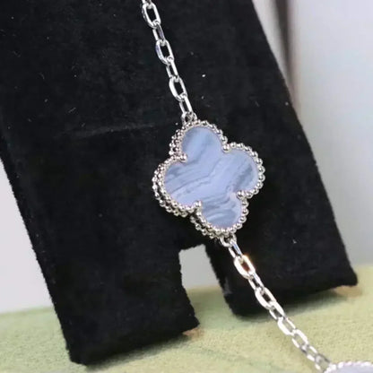 [NOBLE AURA] CLOVER 5 MOTIF PURPLE CHALCEDONY BRACELET COLLECTION