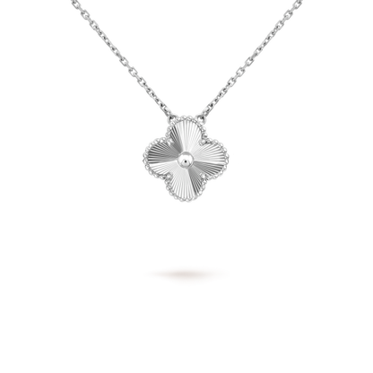 [NOBLE AURA]CLOVER 15MM LASER NECKLACE SILVER