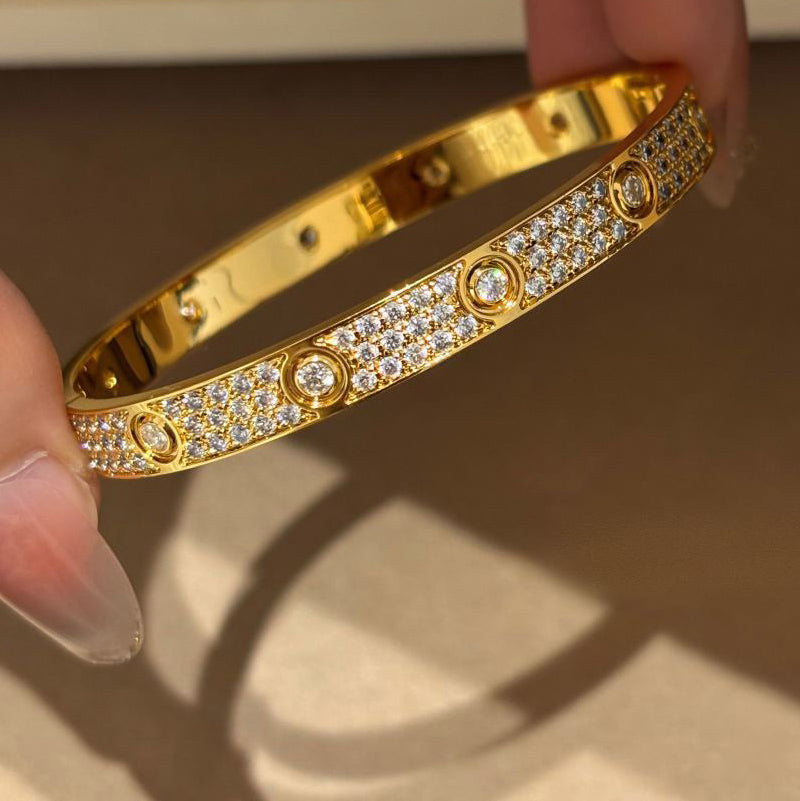 [NOBLE AURA]LOVE BRACELET 6.1MM DIAMOND-PAVED 10 BIG DIAMONDS