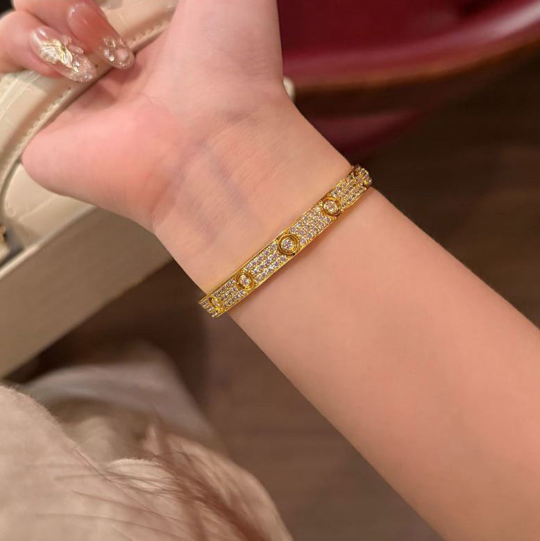 [NOBLE AURA]LOVE BRACELET 6.1MM DIAMOND-PAVED 10 BIG DIAMONDS