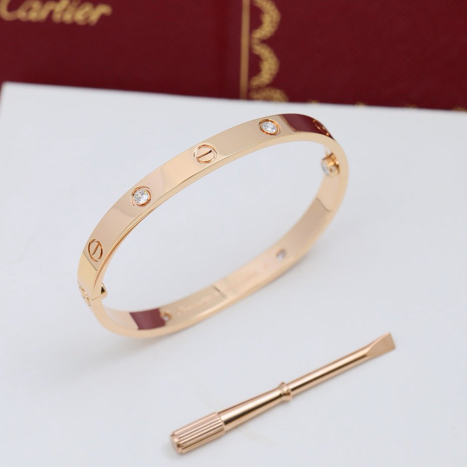 [NOBLE AURA]LOVE BRACELET 6.1MM 4 DIAMONDS