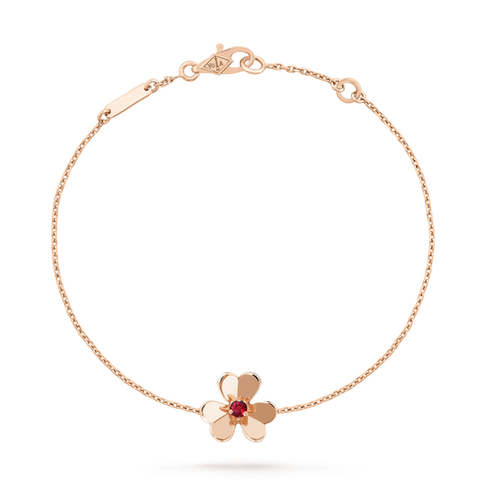[NOBLE AURA]FRIVOLE GOLD FLOWER PINK MALACHITE BRACELET