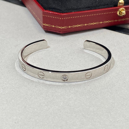 [NOBLE AURA]LOVE BRACELET 6.1MM 1 DIAMOND OPEN CUFF