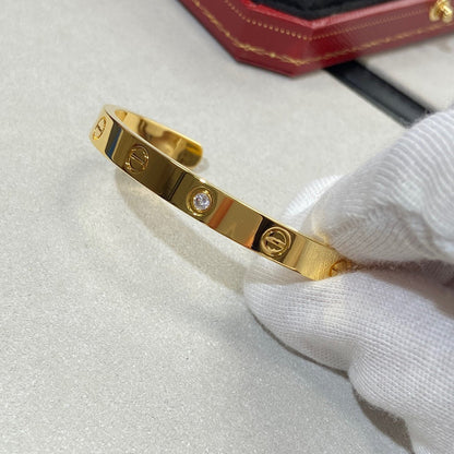 [NOBLE AURA] LOVE BRACELET 6.1MM 1 DIAMOND OPEN CUFF