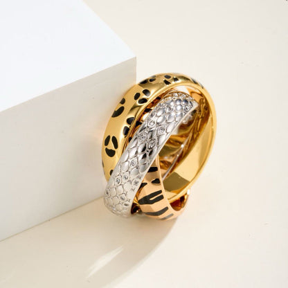[NOBLE AURA]TRINITY  RING LEOPARD PRINT