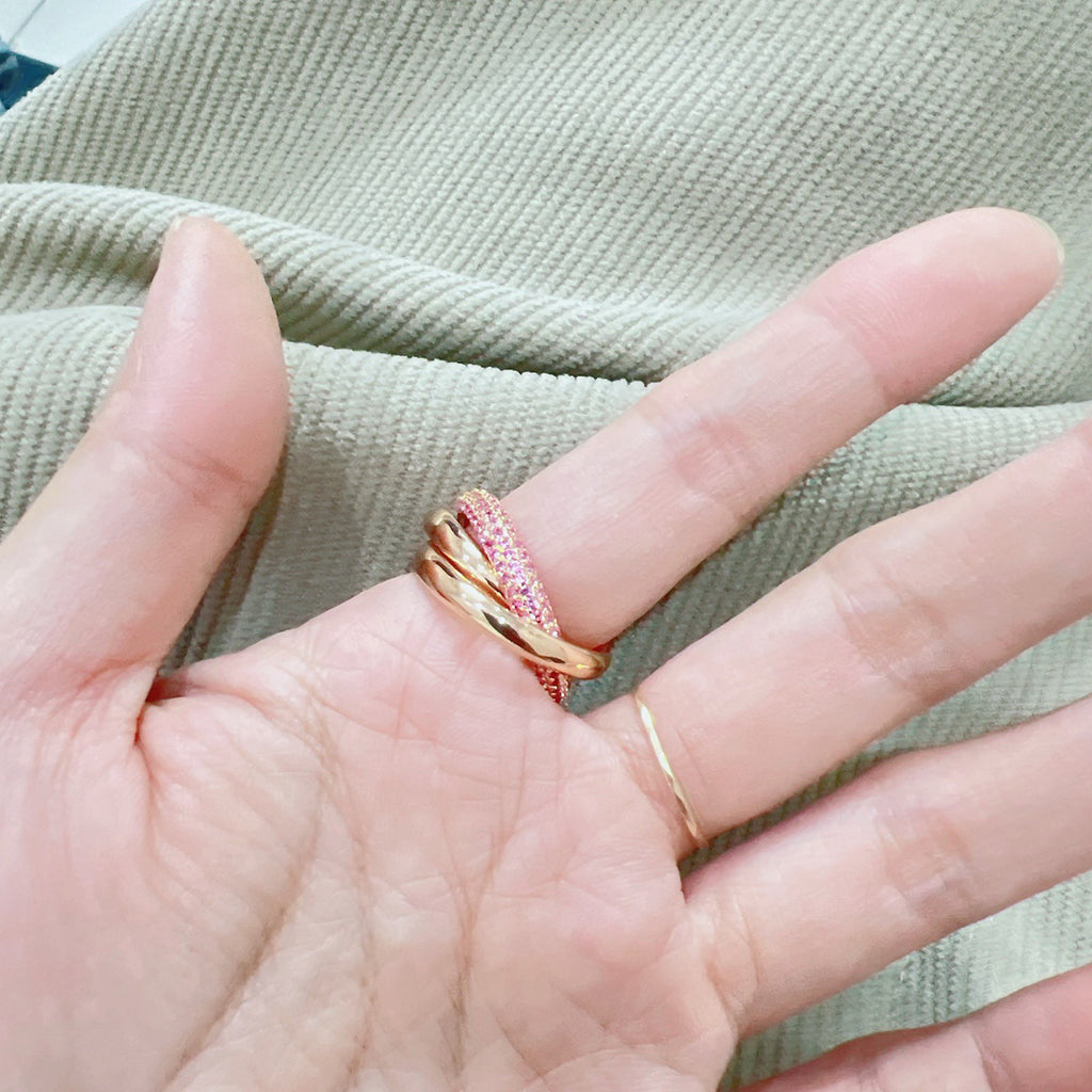 [NOBLE AURA]TRINITY 3.2MM RING PINK DIAMOND