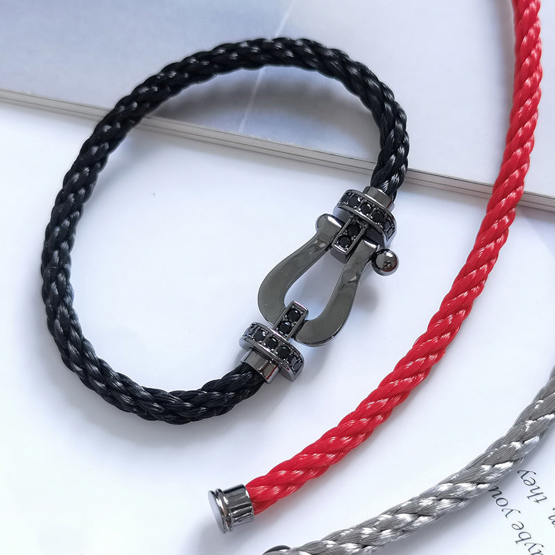 [NOBLE AURA]FORCE LARGE SERIES HORSESHOE BLACK SAMURAI BRACELET