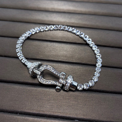 [NOBLE AURA]FORCE  LARGE HORSESHOE FULL DIAMOND TENNIS BRACELET