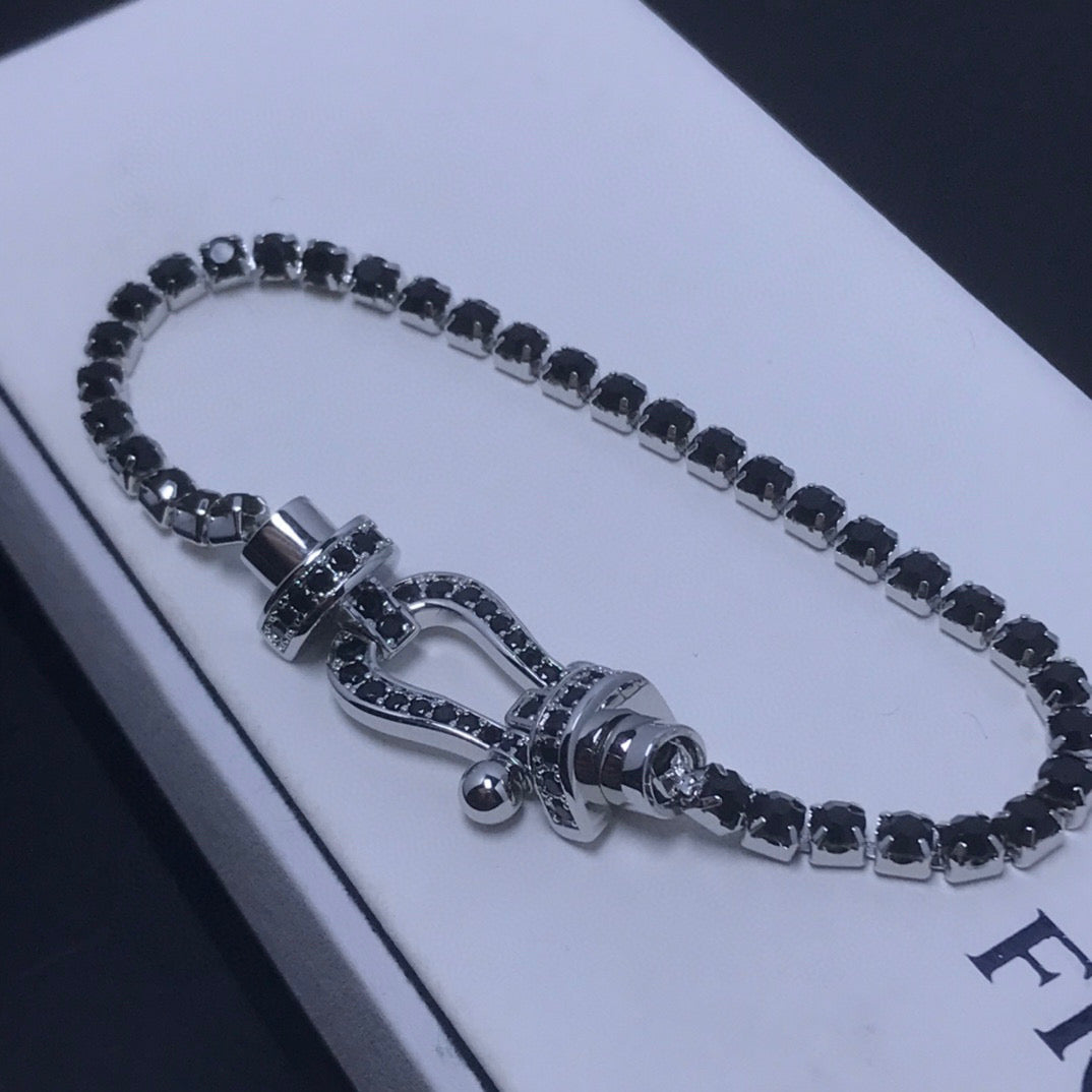 [NOBLE AURA]FORCE  LARGE HORSESHOE FULL DIAMOND TENNIS BRACELET