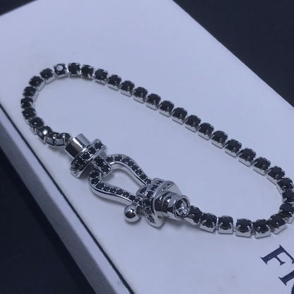 [NOBLE AURA]FORCE  LARGE HORSESHOE FULL DIAMOND TENNIS BRACELET